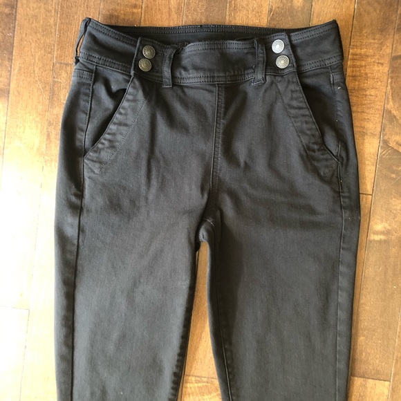 American Eagle Outfitters Black Hi-Rise Side-Button Jegging Jeans Size 6 - Picture 3 of 9